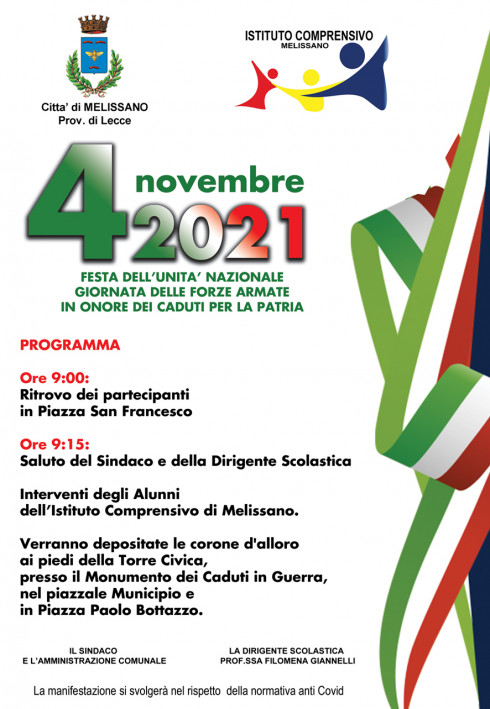 4 novembre Festa dell'Unit&agrave; Nazionale